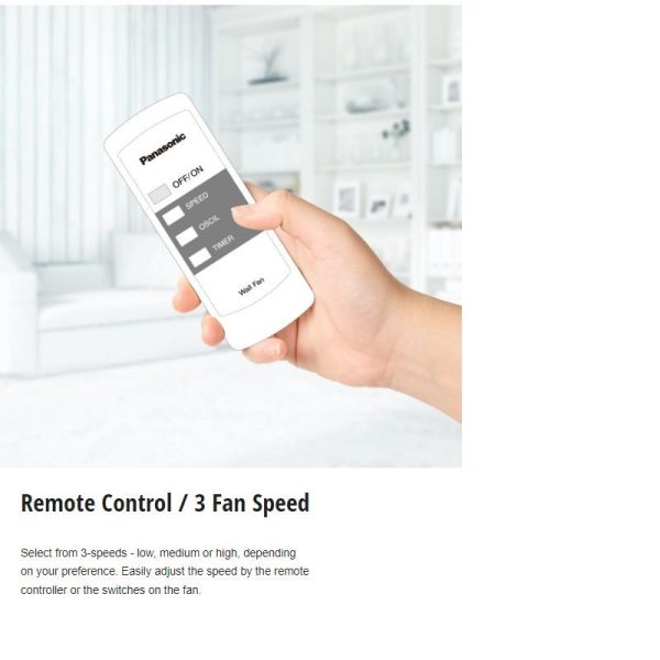PANASONIC 16" Wall Fan F-MU44R-WT | Multi-functional Remote Control Smooth Reliable - Image 5