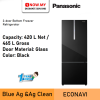 PANASONIC 465L Inverter 2-door Bottom Freezer Refrigerator NR-BX471WGKM | Glass Door Series Prime Fresh+ Energy Efficient