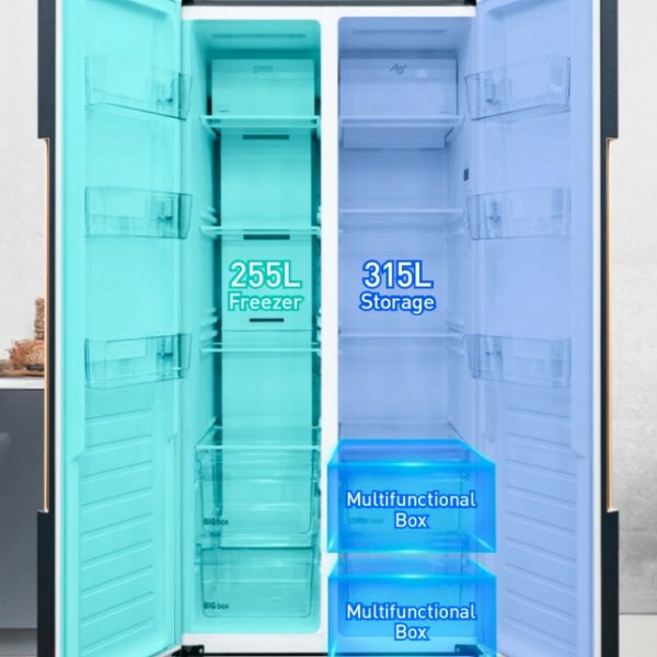 PANASONIC 570L Inverter Side-By-Side Refrigerator NR-S621BB-MY | Elegant Diamond Blue Large Capacity Quick Freeze - Image 6
