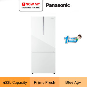 PANASONIC 422L Inverter 2-Door Bottom Freezer Refrigerator NR-BX421WGWM | ECONAVI Prime Fresh+