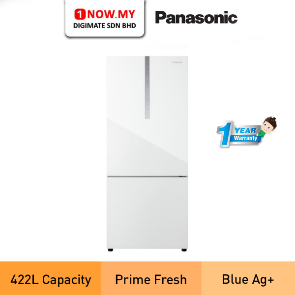 PANASONIC 422L Inverter 2-Door Bottom Freezer Refrigerator NR-BX421WGWM | ECONAVI Prime Fresh+