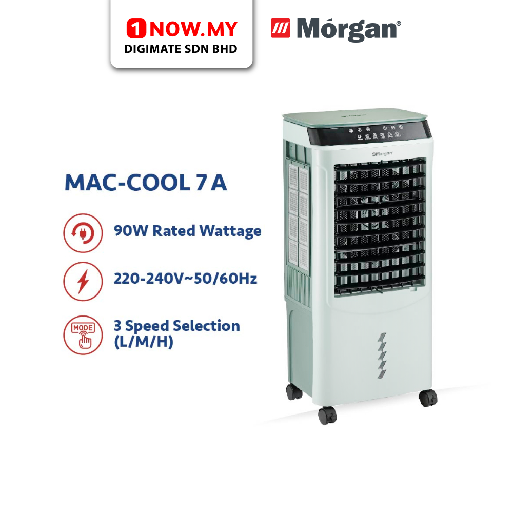 MORGAN 35L Air Cooler MAC-COOL7A | 3000M3/H Durable Honeycomb Touch Control Remote Control