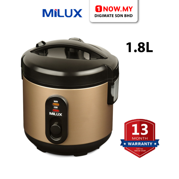 MILUX 1.8L Deluxe Rice Cooker MRC-418S | MRC-4 Series Stainless Steel Inner Pot and Steam Tray