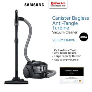 SAMSUNG Canister Bagless Vacuum Cleaner VC18M3160VG | Anti-Tangle Turbine 380W 