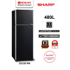 SHARP 480L Inverter Top Mount Freezer Pelican Fridge SJE5381MK | 2-Doors Glass Express Freezing