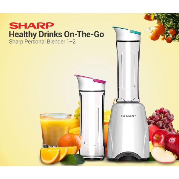 SHARP 0.6L Personal Blender EM60PMWH | Safety Lock Blending Break Ice - Image 4