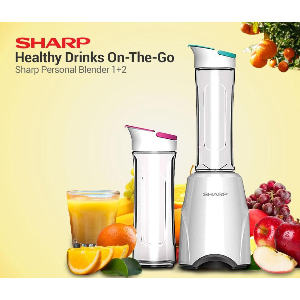 SHARP 0.6L Personal Blender EM60PMWH | Safety Lock Blending Break Ice ...