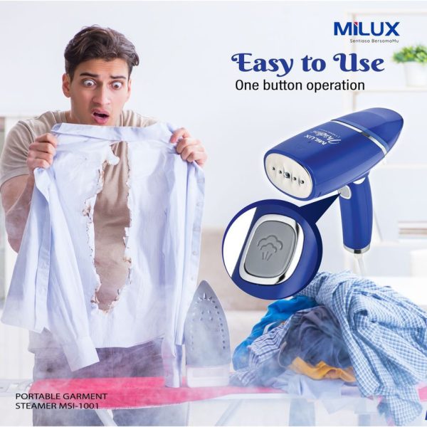 MILUX Garment Steamer MSI-1001 | Powerful Steam One Button Operation - Image 4