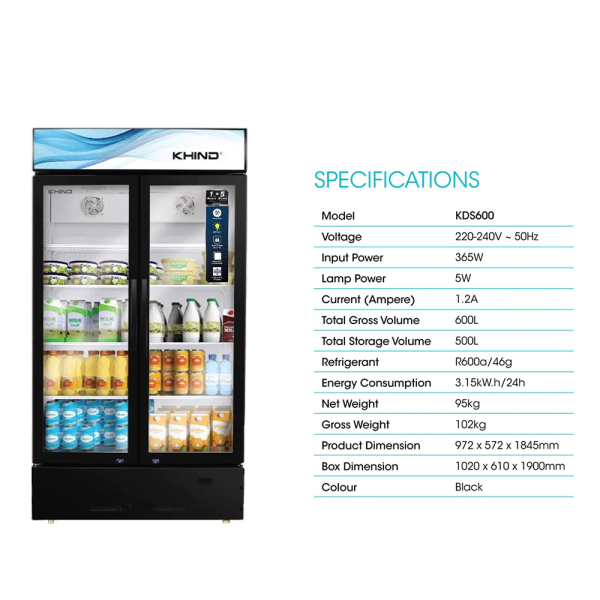 KHIND 600L Display Chiller KDS600 | Durable Frost Free Cooling Large Capacity - Image 3