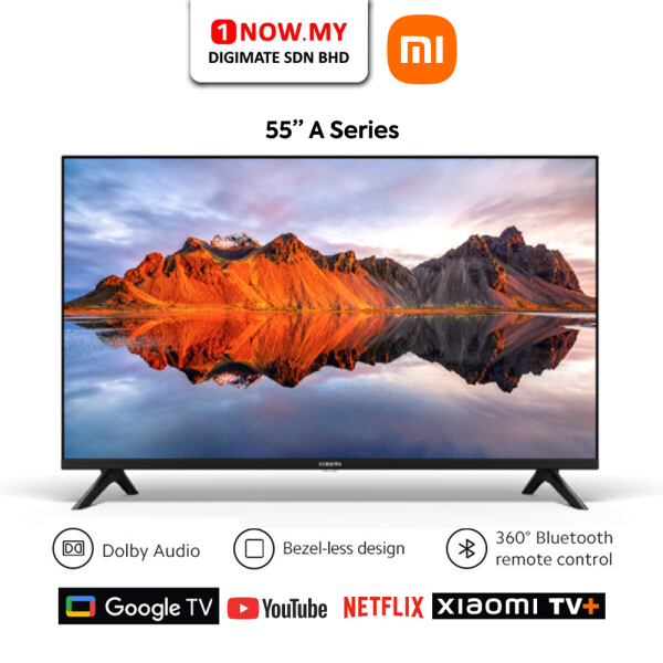 XIAOMI A Series 55 Inch 4K UHD Smart Google TV L55M8-P2SEA | Dolby Audio Bezel-less Design 360° Bluetooth Remote Control