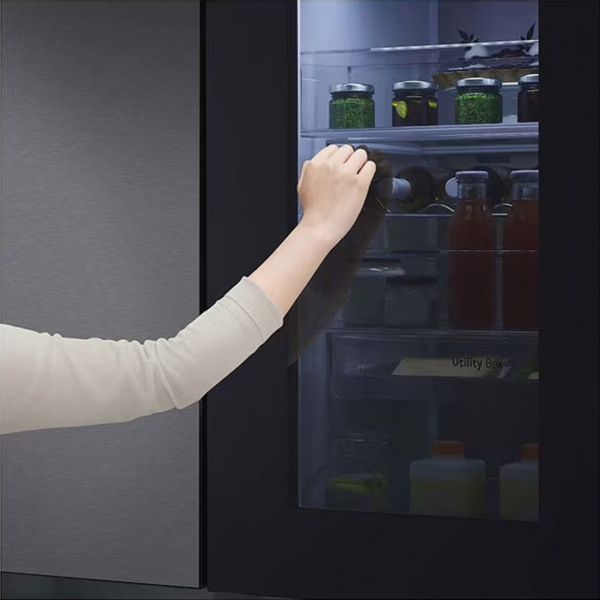 LG 655L Inverter Side-by-Side Fridge InstaView Knock-Knock GC-V257CQFW | Matte Black - Image 2