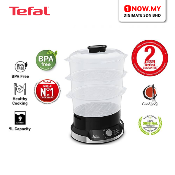 TEFAL 9L Ultracompact Food Steamer VC204865 | BPA-Free Maximum Convenience Hassle-Free Steaming