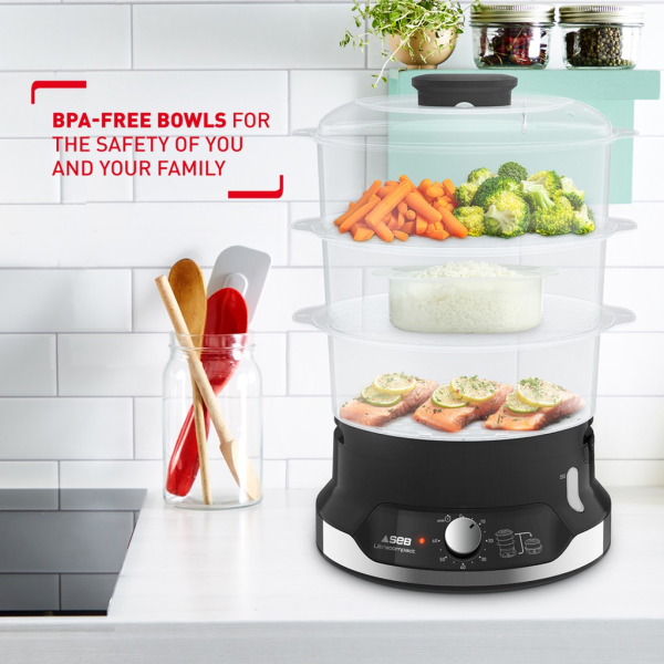 TEFAL 9L Ultracompact Food Steamer VC204865 | BPA-Free Maximum Convenience Hassle-Free Steaming - Image 7