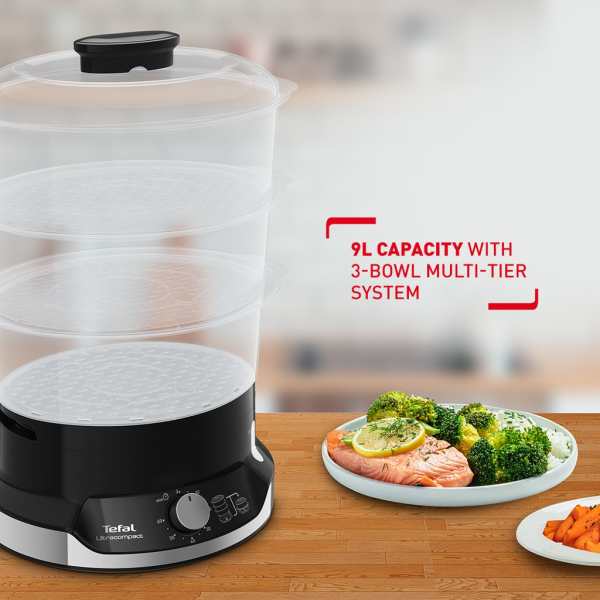 TEFAL 9L Ultracompact Food Steamer VC204865 | BPA-Free Maximum Convenience Hassle-Free Steaming - Image 5