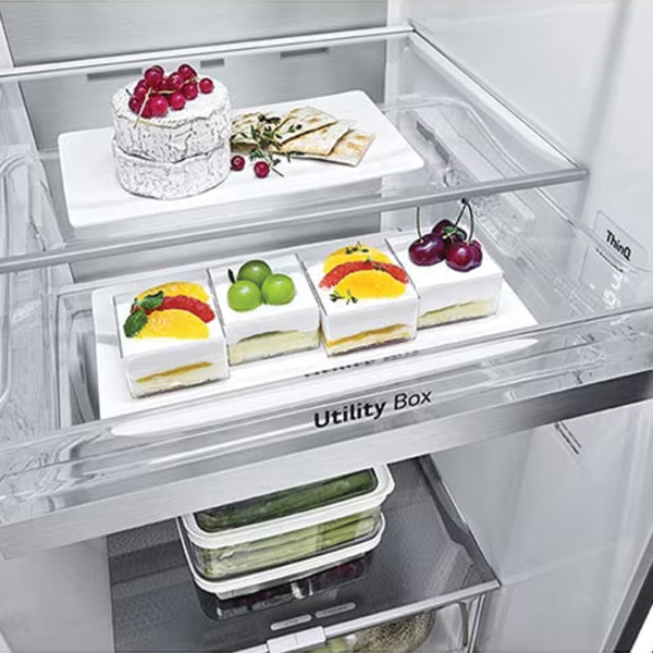 LG 655L Inverter Side-by-Side Fridge InstaView Knock-Knock GC-V257CQFW | Matte Black - Image 5