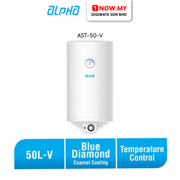 ALPHA 50L Storage Water Heater AST-50-V | Durable Easy Maintainence Consistent Hot Water Supply