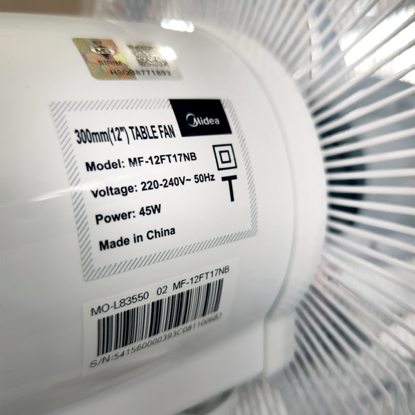 MIDEA 12 Inch Table Fan MF-12FT17NB | 3 Speed Choices - Image 3