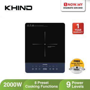 KHIND 2000W Induction Cooker IC2023 | FREE Durable Stainless Steel Pot