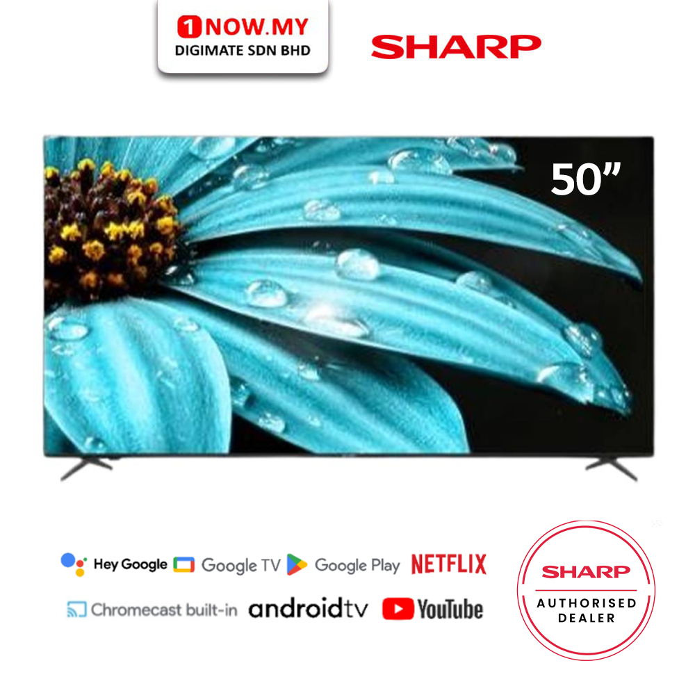 SHARP 50 Inch 4K UHD Google TV 4TC50FJ1X | FJ1 Series Lightweight 