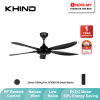 KHIND ZenAir 56" Ceiling Fan With Remote Control CF56DC1R | Matte Black Energy Saving Low Noise