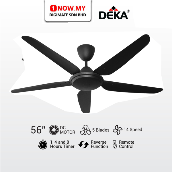 DEKA 56 Inch DC Ceiling Fan With Remote Control SCX56-MB | Energy Saving 5 Blades 14 Speeds