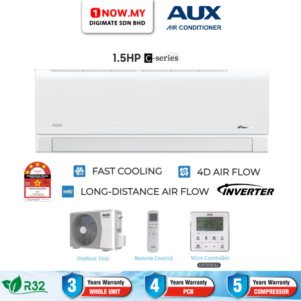 AUX 1.5HP Inverter Air Conditioner C-Series ASW-12CAR3DI | Energy Saving Fast Cooling
