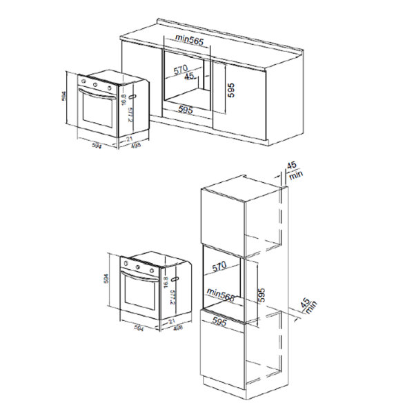 ELBA 67L Built-in Oven DIVO EBO-N6770(BK) | 7-Function Big Capacity - Image 3