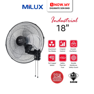 MILUX 18" Industrial Wall Fan MIWF-1802 | High Performance 3-Speed Control