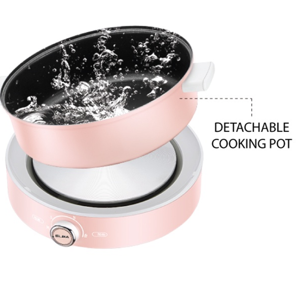 ELBA 5L Multi Cooker with Grill EMC-K5015(PK) | Removable Non-stick Pot, Grill Pan - Pink - Image 3
