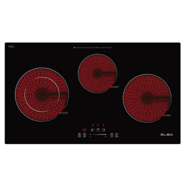 ELBA 3 Burners Built-In Ceramic Induction Hob ECH-Q7033ST(BK) | DUAL HEAT Technology​​​​​​​ Easy Clean - Image 2