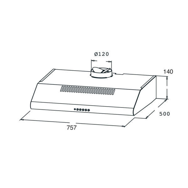 MIDEA Slim Cooker Hood MCH-76MSS (900m3/hr) | Duct Out Or Recirculating System - Image 4