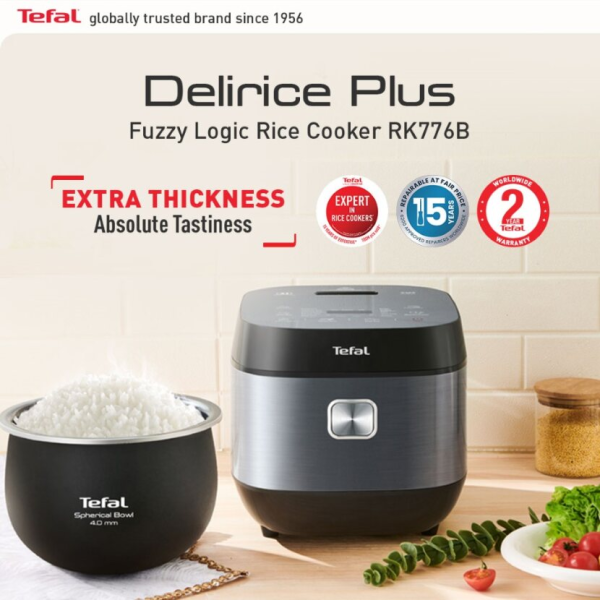 TEFAL 1.8L Delirice Plus AI Smart Rice Cooker (10-CUP) RK776B65 | Durable Anti-Scratch - Image 4
