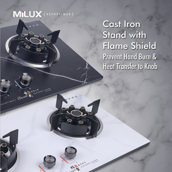 MILUX 2 Burners Esthetique Gas Cooker Hob MGH-C699F (Random Color) | Scratch Stain Heat Resistant - Image 9
