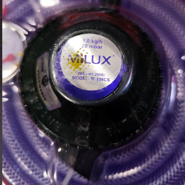 MILUX L.P. Gas Regulator M-198CS | Durable Double Protection Safety Valve 1.5m Hose - Image 4