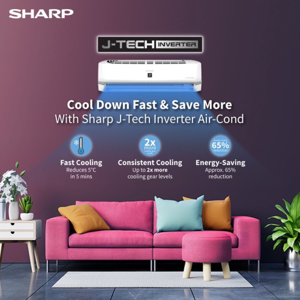 SHARP 1.5HP Inverter BED Series Air Conditioner AHX13BED | 5 Star Energy Saving Fast Cooling - Image 5