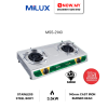 MILUX 2 Burners Gas Cooker MSS-2140 | Stainless Steel Body