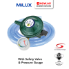 MILUX L.P. Gas Regulator M-198CS | Durable Double Protection Safety Valve 1.5m Hose