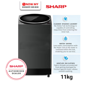 SHARP 11kg Top Load Washer ESW1109S | Intelligent Sensors