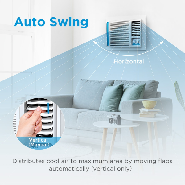 MIDEA 1HP Non-Inverter Window Air Conditioner MWF-10CMN8 [Pre Order] - Image 3