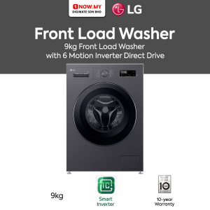 LG 9kg Inverter Front Load Washer FB1209S6M | 5 Star Energy Efficient 6 motion Direct Drive