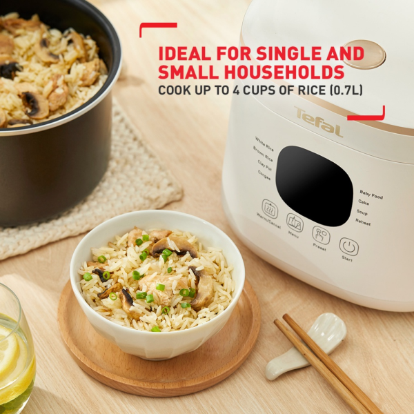 TEFAL 0.7L Rice Mate Mini Fuzzy Logic Rice Cooker RK515165 - Image 4