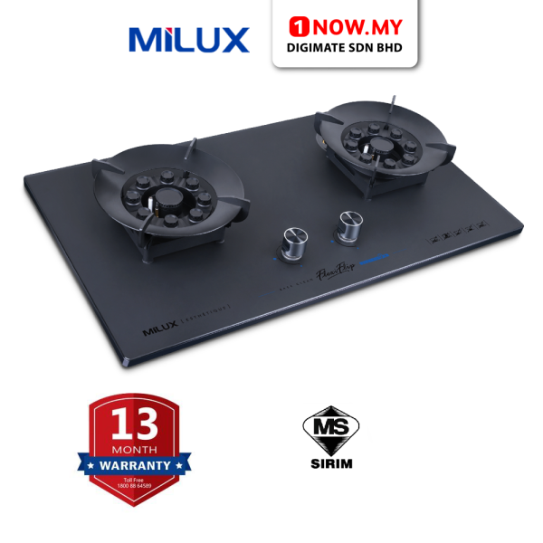 MILUX 2 Burners Esthetique Gas Hob MGH-F288L | Strong Tempered Glass