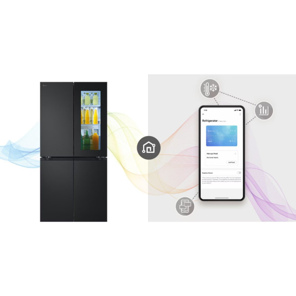 LG 601L Inverter InstaView French Door Fridge GC-V24FFCHB | Energy Efficient Elegant Matte Black Finish - Image 6