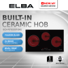 ELBA 3 Burners Built-In Ceramic Induction Hob ECH-Q7033ST(BK) | DUAL HEAT Technology​​​​​​​ Easy Clean
