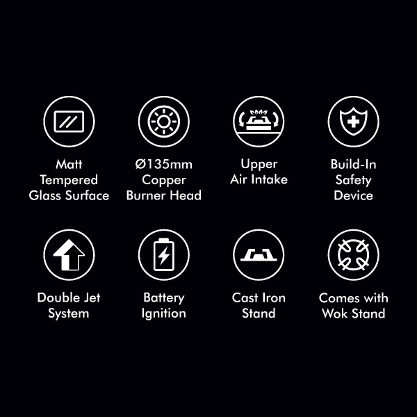 MILUX 2 Burners Esthetique Gas Hob MGH-F288L | Strong Tempered Glass - Image 6