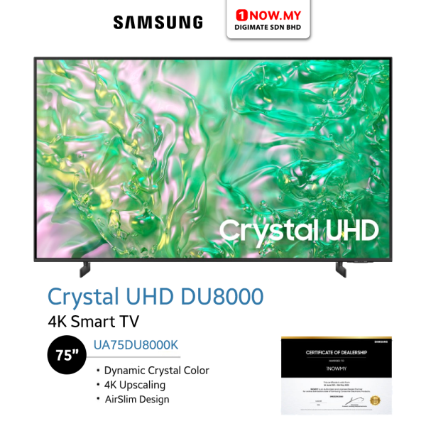 SAMSUNG 75" DU8000 Crystal UHD 4K Smart TV UA75DU8000K | Great Dynamic Visuals