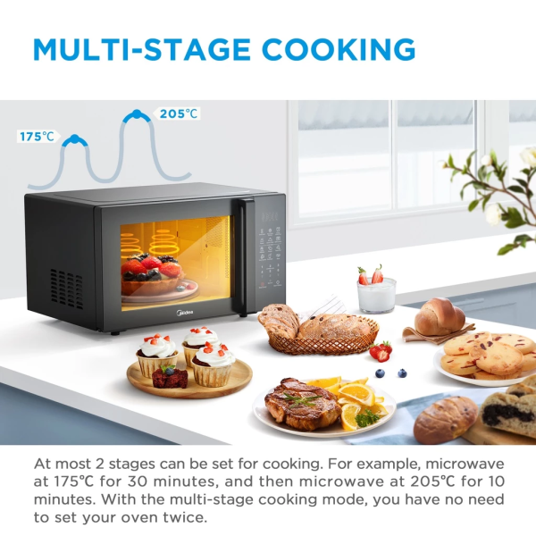 MIDEA 25L Microwave Oven MMO-EG925EXX | 5 Star Energy Efficient Touch Control Menus - Image 6