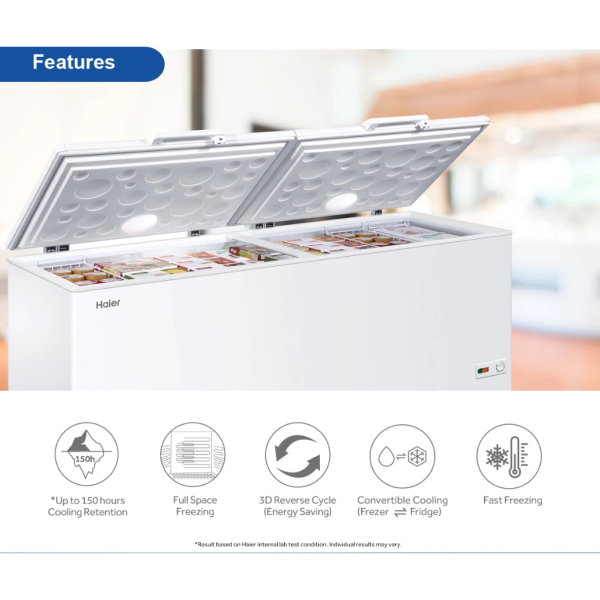 HAIER 750L 2-Door Chest Freezer BD-788HP | Energy Saving 6 In 1 Convertible Antibacterial 2-Door Seal (Pre Order) - Image 3