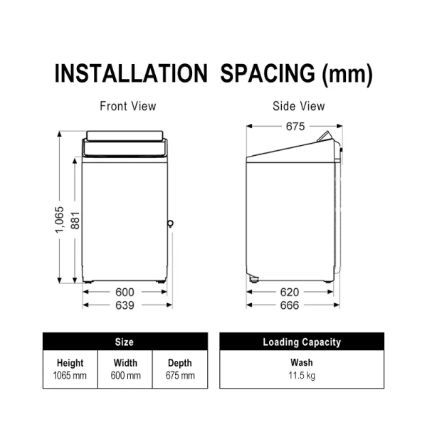 PANASONIC 11.5kg Inverter Top Load Washing Machine NA-FD115X3BT | Powerful Clean Convenient - Image 4