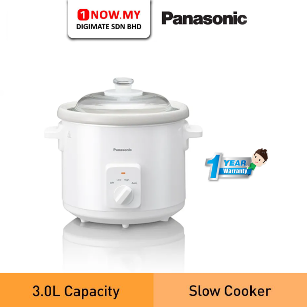 PANASONIC 3L Slow Cooker NF-N31AWSK | Efficient Cooking Multi Recipes 3 Heat Settings